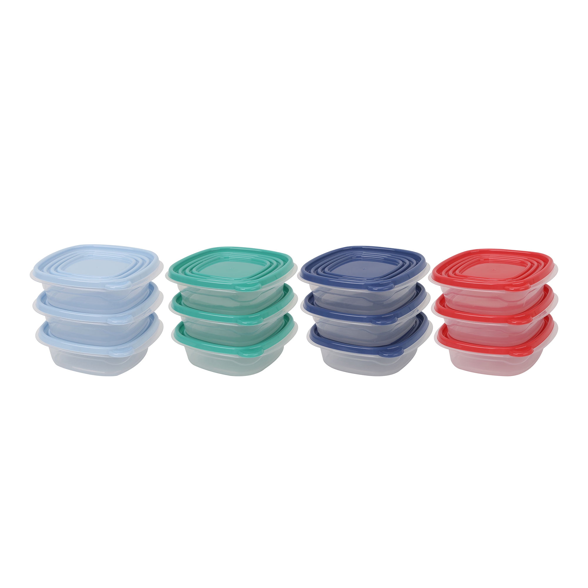 Haus - Set De Contenedor 670Ml Cuadrado Plástico 3 Piezas, Color Surtido