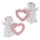 thumbnail image 2 of 2x Lindas Figuras De Querubines Con Rosas Rosadas Figura De ángel De Boda Conmemorativa, 2 of 5
