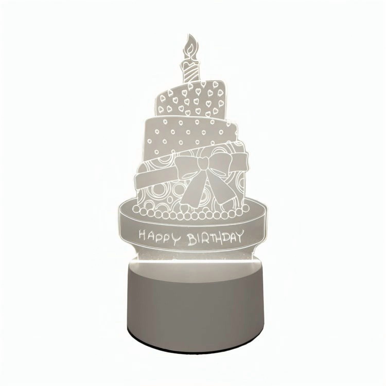 Genérico - Lámpara Led De Mesa 3d Usb Luz Torta De Cumpleaños