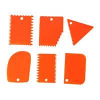 Bothyi - 6 Piezas De Raspador Para Alisar Pasteles, Utensilios Para Hornear, Alisador De Glaseado Para Pasteles Para Principiantes, Color Naranja