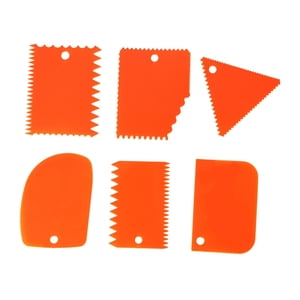 Bothyi - 6 Piezas De Raspador Para Alisar Pasteles, Utensilios Para Hornear, Alisador De Glaseado Para Pasteles Para Principiantes, Color Naranja