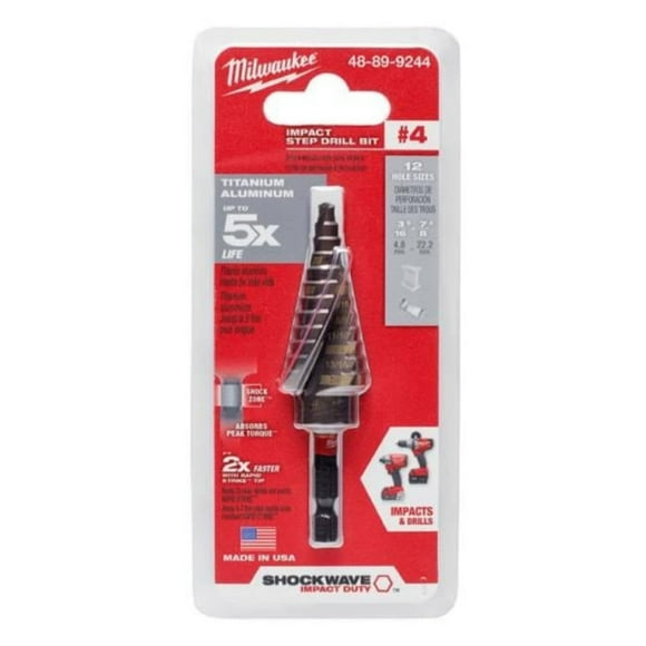 Broca Impact Step Milwaukee #4 de 3/16 a 7/8 pulgadas