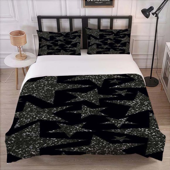 3pcs Shining Star Themed Bedding Set Including Duvet Cover And Pillowcases Soft And Comfortable