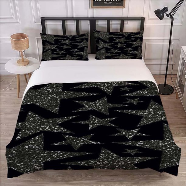 3pcs Shining Star Themed Bedding Set Including Duvet Cover And Pillowcases Soft And Comfortable