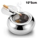thumbnail image 1 of Cenicero de sobremesa moderno de acero inoxidable con tapa, cenicero para cigarrillos para uso interior y exterior, cenicero de escritorio para decoración del hogar y la oficina., 1 of 8