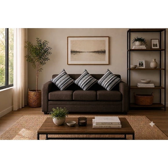 Sofa Ucrania 3c Tela Cafe
