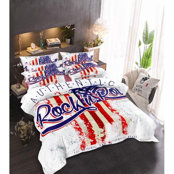 Rock Cartoon Bedding Set Single Twin Full Queen King Size Personality Bed Set Aldult Kid Bedroom Duvetcover Sets 3D Bed Sheets
