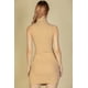 thumbnail image 4 of Saronite Vestido Corto Ajustado sin Mangas con Cuello Alto y Canalé Basics, Color Gris Topo Claro (para Mujer), 4 of 5