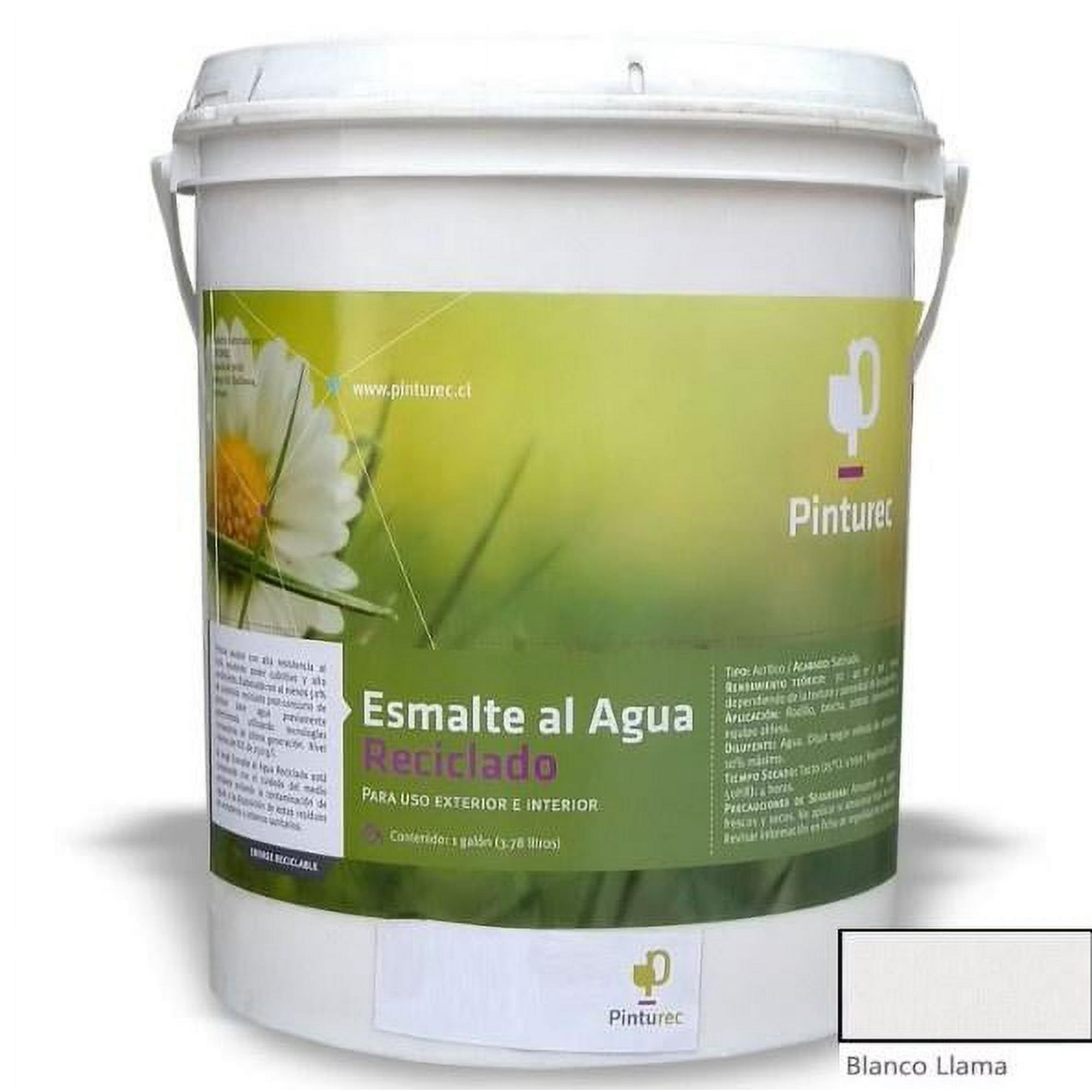 Pinturec - Esmalte Al Agua Satinado Blanco Llama 1g
