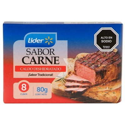 Caldo Sabor Carne (8 Tabletas) Caja 80 G Lider
