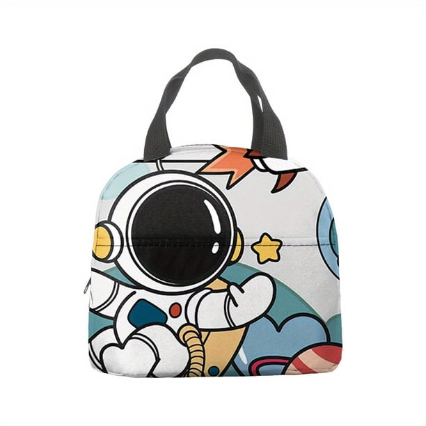 1pc Astronauts Lunch Bag Handle Insulation Cooler Bag For Women Lunch Box Picnic Travel Food Storage Breakfast Thermal Bag