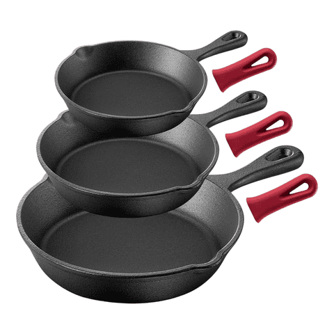Genérica - Set De 3 Sartenes Sartén 3 Hierro Fundido 15 20 25 Cm Fierro