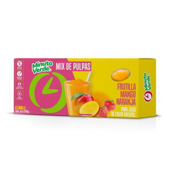 Pulpa de Frutilla Mango Naranja, 335 g