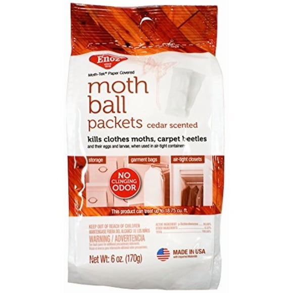 Repelente de insectos Enoz Moth Ball Packets, con aroma a cedro, 170 g