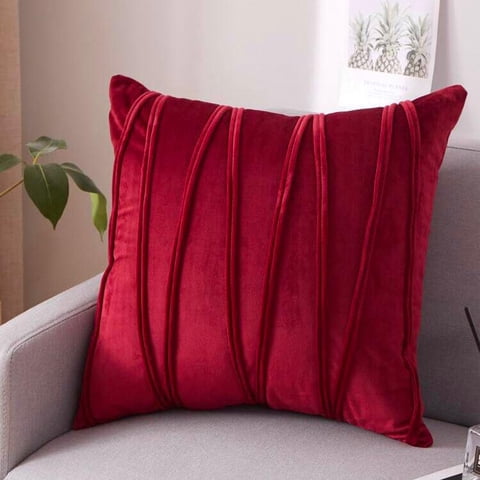 Todo Hogar Santiago De Chile - Cojín Terciopelo Con Diseño Zigzag 45X45 - Burdeo