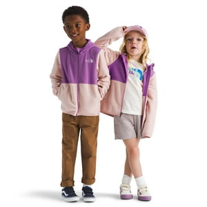 Sudadera Con Capucha The North Face Para Niños Glacier Con Cierre Completo, Rosa Musgo/Uva