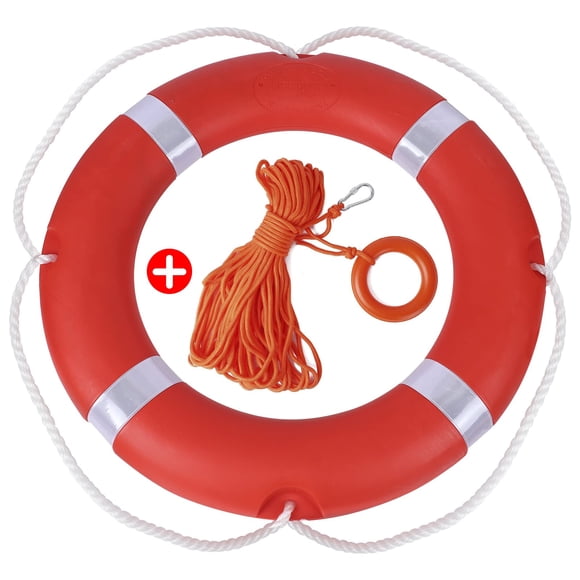 Anillo de seguridad para barcos AIKANG de 58 cm con cuerda flotante de 30 m