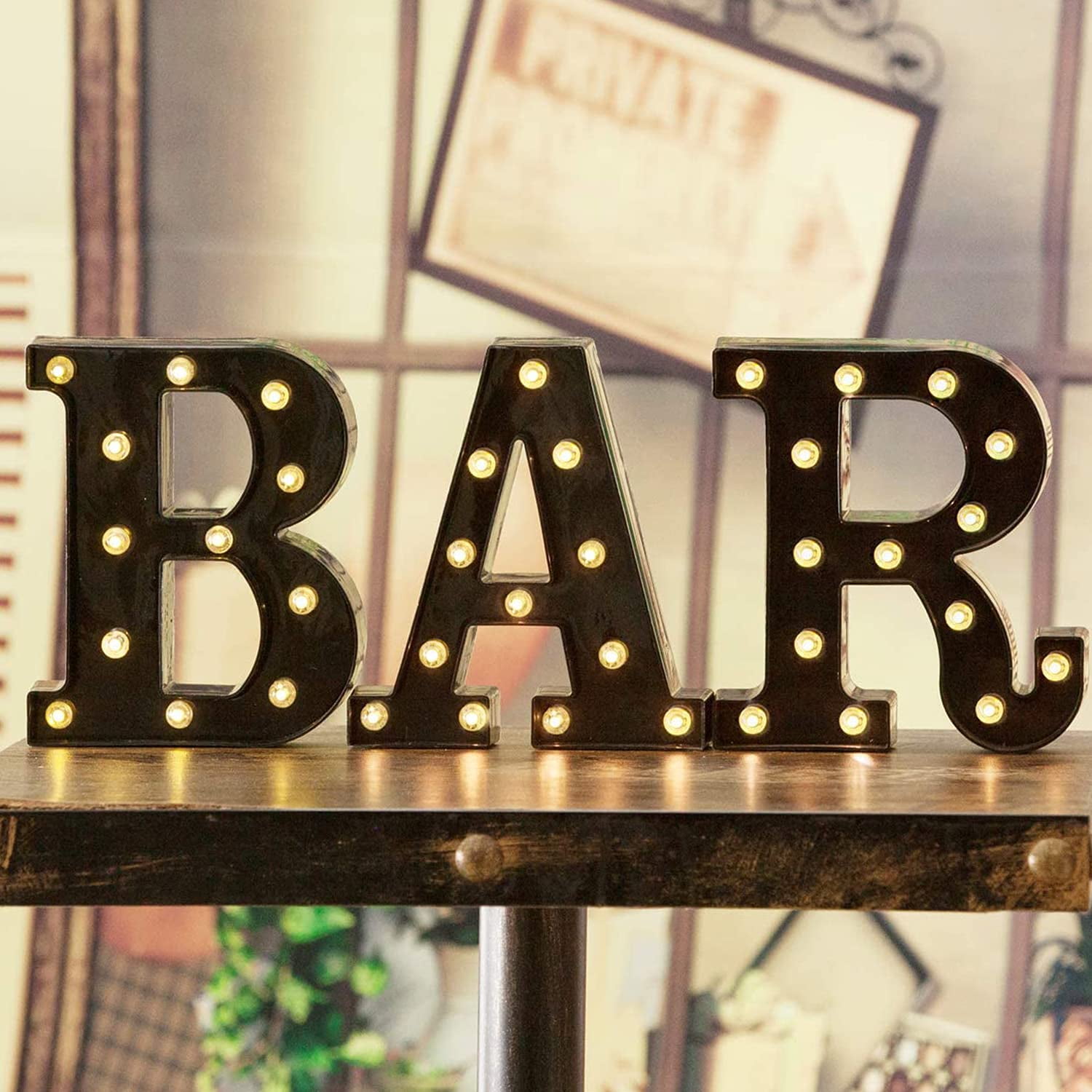 Letrero De Bar Con Forma De Marquesina Iluminado Con Led Pooqla