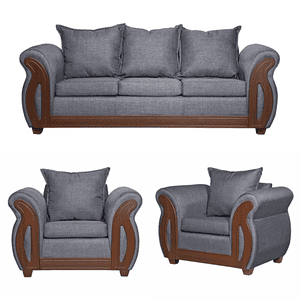 Ruzam Mobel - Juego De Living 3-1-1 Isidora Gris Lino