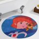 thumbnail image 5 of Nausicaä del Valle del Viento Alfombra Redonda de Felpa Coral, Antideslizante, No Desprende Pelusas, Lavable y Duradera para Salón, Dormitorio y Habitación de Niños 60cm, 5 of 6