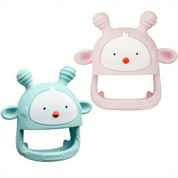 Silicone Baby Teething Toy Never Drop Infants Toys Baby Teether Infant Rattling Teether Soothing Pacifier Teething Toys For Babies 6-12 Months BPA Free (1/2 Pack)