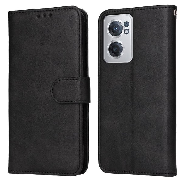 Funda Billetera para OnePlus Nord CE2 con Porta Tarjetas y Soporte Ajustable Negro