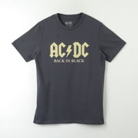 Polera Manga Corta Hombre Black And Black Gris Ac/Dc