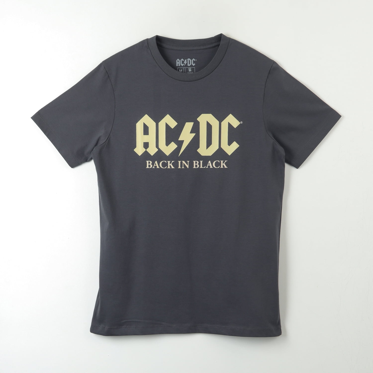 Polera Manga Corta Hombre Black And Black Gris Ac/dc