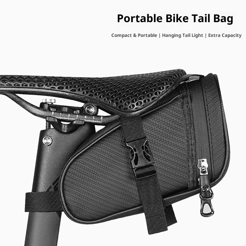 Xusx111 - Bolsa De Asiento De Bicicleta, Bolsa De Sillín De Bicicleta Resistente Al Agua Con Correa Reflectante, Ciclismo Bajo Bolsa De Asiento, Paquete De Asiento De Bicicleta Para Bicicletas De Mont