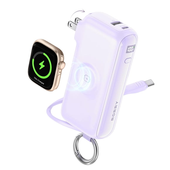 Cargador portátil RORRY Flow de 10000 mAh y 40 W con cable USB-C
