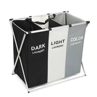 Importclick - Cesto Canasto Plegable Multifuncional 3 Espacios 65X56X39 Cm