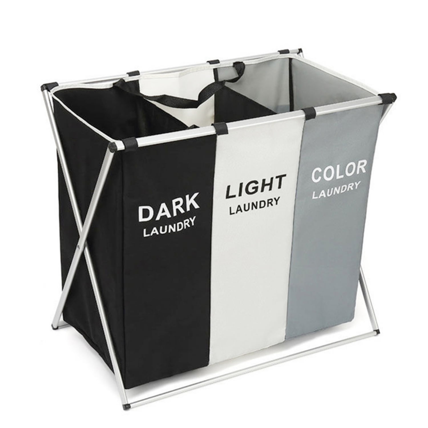 Importclick - Cesto Canasto Plegable Multifuncional 3 Espacios 65x56x39 Cm