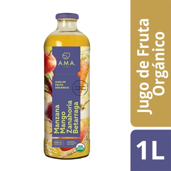 Jugo Refrigerado Manzana Mango Zanahoria Betarraga Orgánico Botella, 1