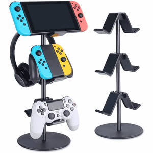 Genérico - Controller Bracket 3 Layers, Headset Bracket, Multi-Adjustable Game Controller Headset Hanger For All General Gaming Pc Accessories, Xbox Ps4 Ps5 Switch-Smart Negro
