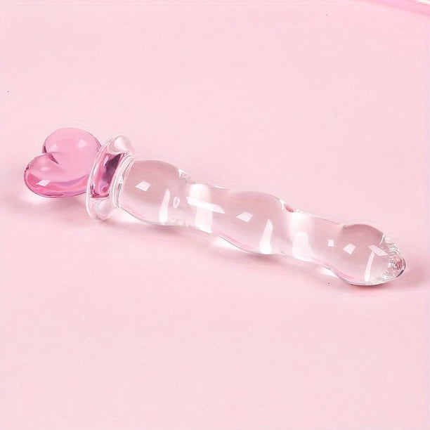Sexy Magic Wand Glass Dildo Anal Plug Back Court Pull Bead Masturbation Device