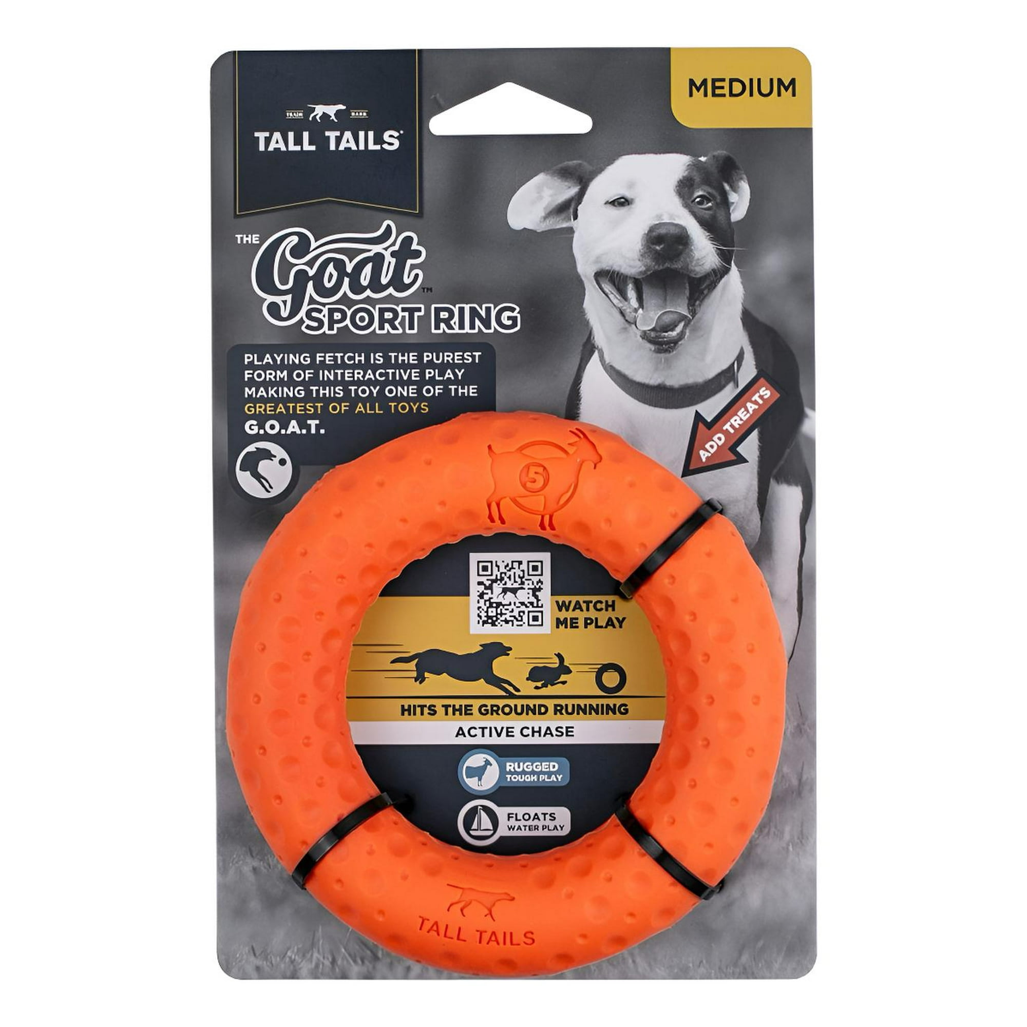 Tall Tails Aro De Goma Natural Goat Juguete Para Perro M