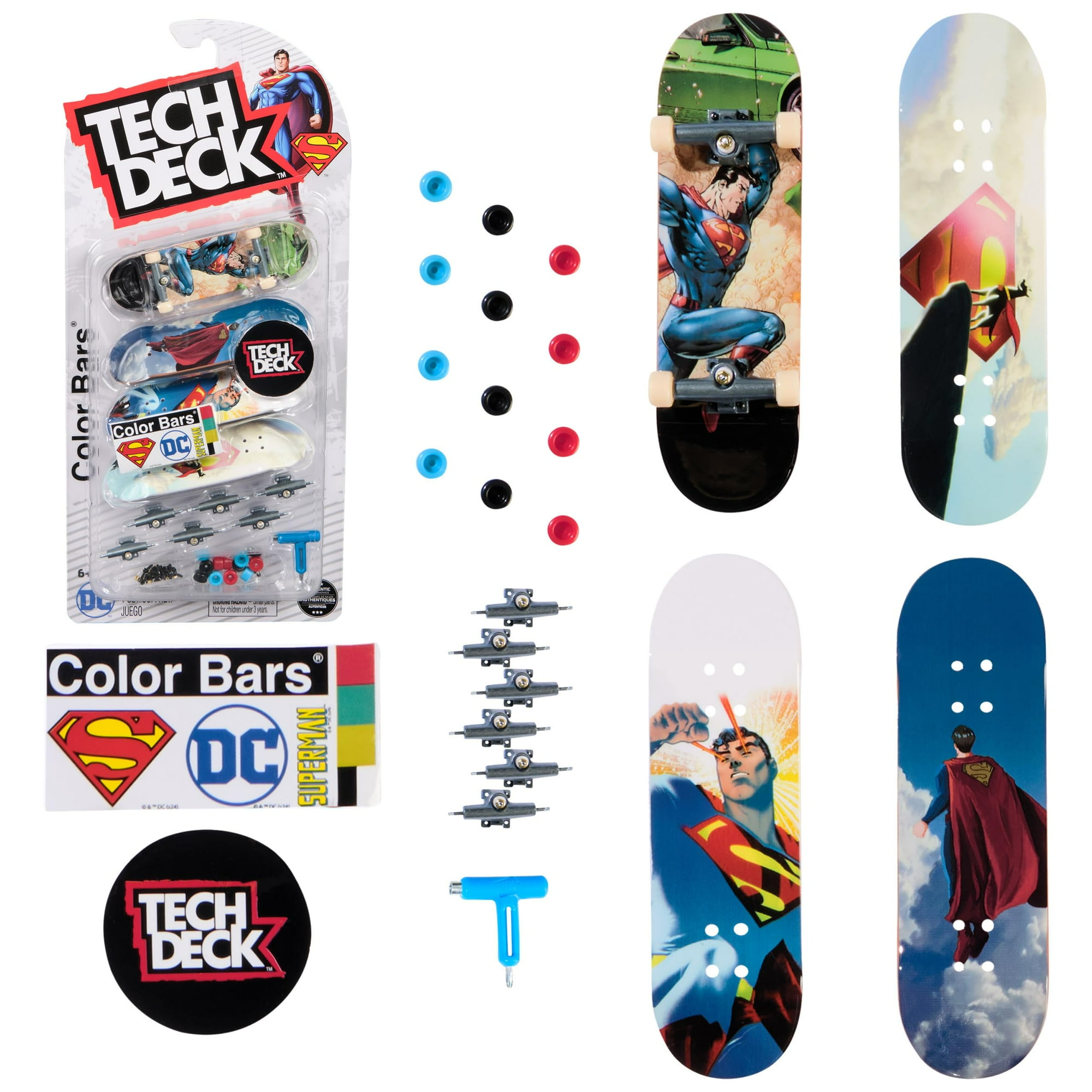 Spin Master - Mini Monopatines Tech Deck Ultra Dlx, Paquete De 4 Unidades Dc Superman