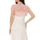 thumbnail image 3 of INSPIRE CHIC Bolero de Encaje para Mujer con Cuello Alto, Botón, Manga Corta, Cubierta de Hombro, L Rosa, 3 of 6