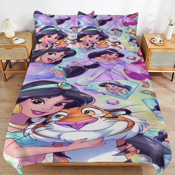 Aladdin Cartoon Bedding Sets Ultra Soft Skin-Friendly Duvet Cover 3 Piece, Cute Comforter Cover Bed Set for Boys Girls Kids