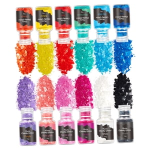 Ioensy - 12 Colores Encantos Efecto Brillo Uñas Láminas Artísticas Escamas Para Chicas Guapas Color Sólido