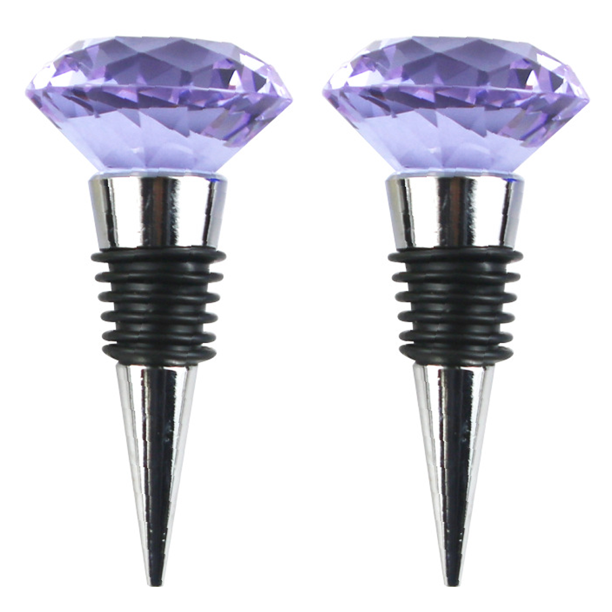 Tapón decorativo de cristal para botellas de vino y bebidas, fabricado en aleación de zinc y vidrio, reutilizable.