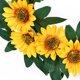 thumbnail image 5 of Corona de girasol artificial decorativa, mini corona de girasol para puerta de entrada con lazo y hojas verdes para decoración de boda, hogar o puerta de entrada., 5 of 8