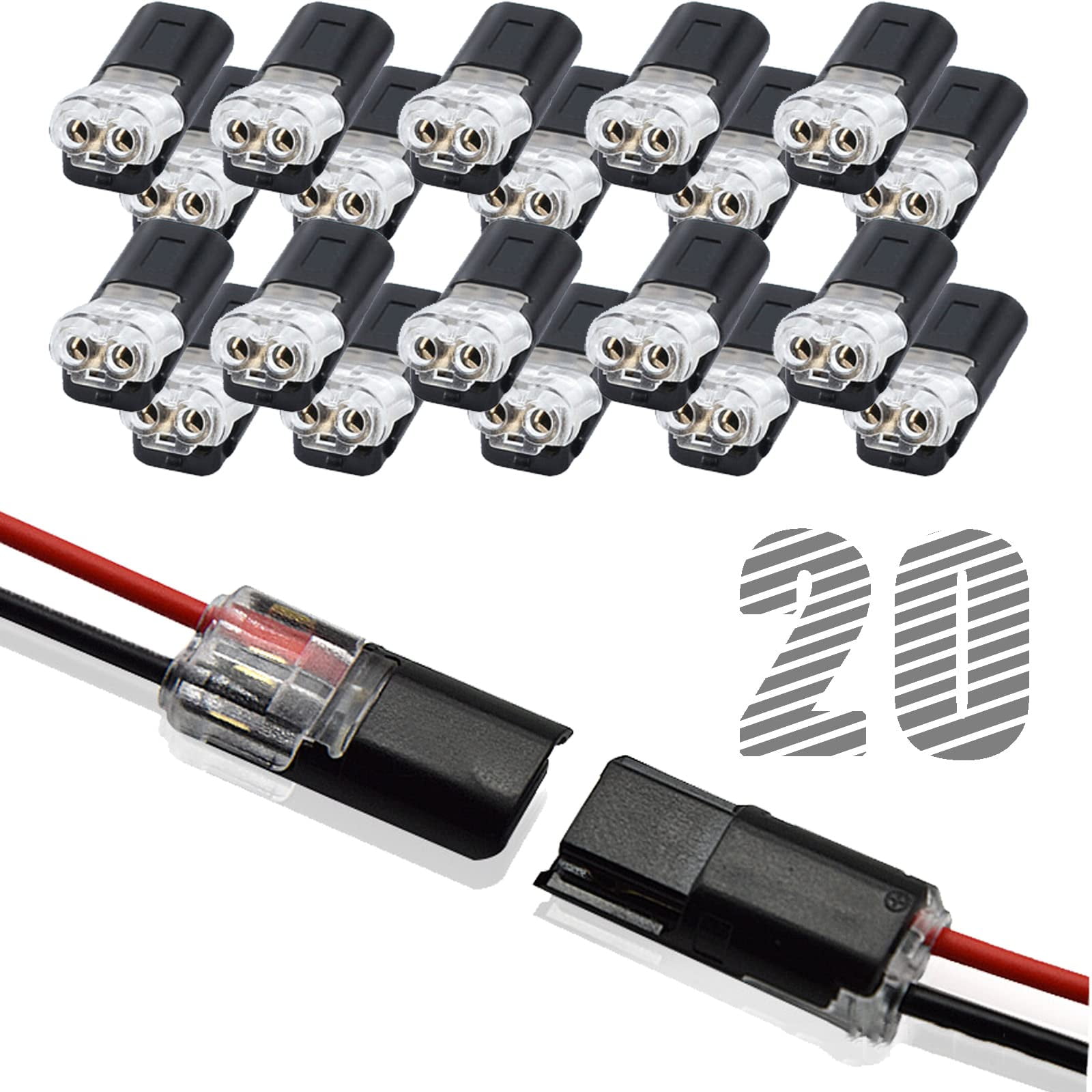 Conector De Cable Japelessor Enchufe De 2 Pines 20pcs 300v 9a