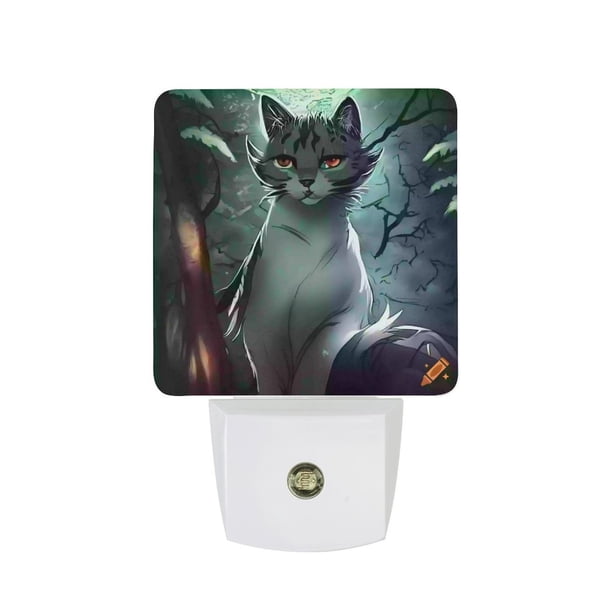 Gatos Guerreros Luz nocturna LED con sensor de anochecer a amanecer para dormitorio, baño, pasillo, escaleras - Lámpara LED nocturna de enchufe, 0.5W - 1 pieza