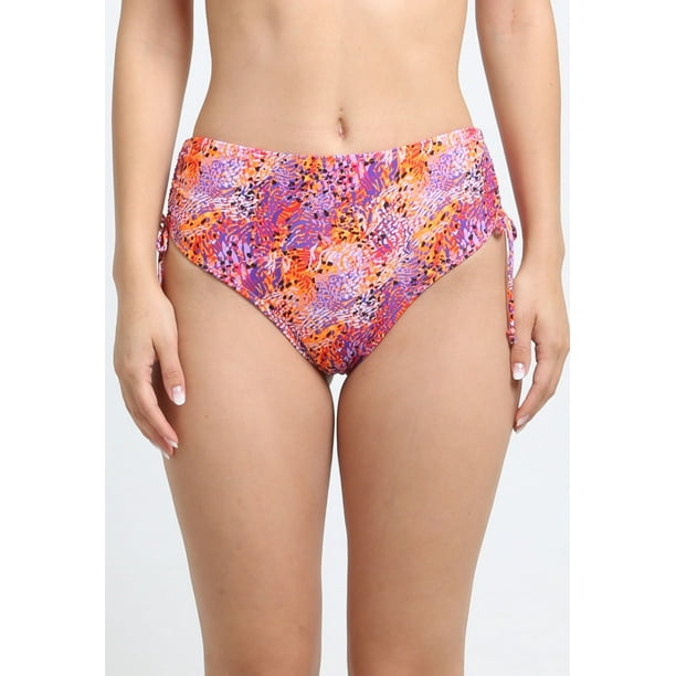Bikini Calzón Cadera Ajustable Estampado Naranja S