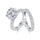 thumbnail image 2 of Juego de Anillos de Boda de Moissanita de 5 Quilates Color D VVS1 Anillos de Compromiso de Moissanita de Plata Esterlina 925 Juego Nupcial para Mujer Talla 5-9, 2 of 7