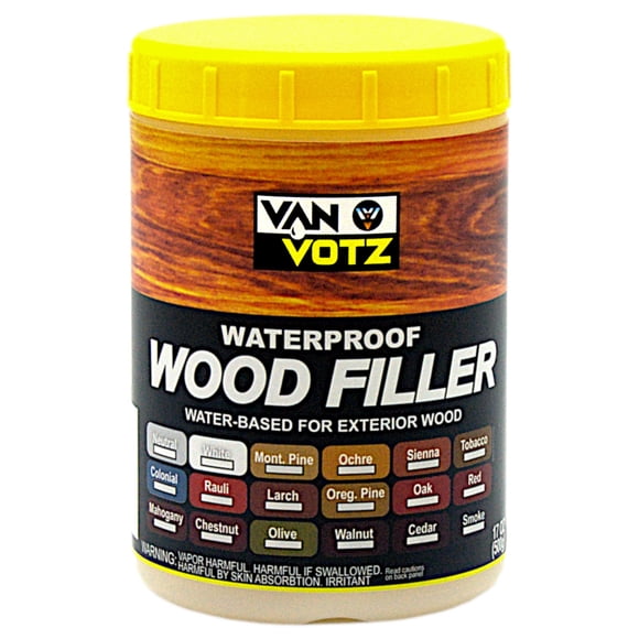 Wood Filler Van Votz, exterior impermeable, 500 ml, color negro ahumado