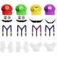 thumbnail image 1 of Set Disfraz Super Bros 4 Gorras Guantes Bigotes Botones, 1 of 3