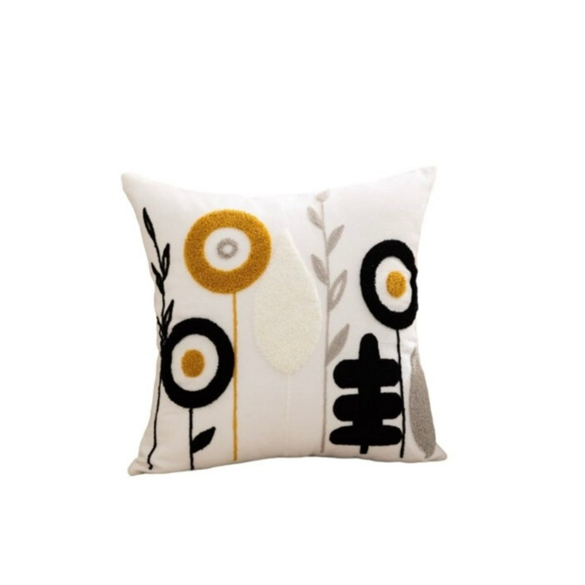 Homestore - Funda Cojín Bordada 45x45 Cm Flor Redonda Bicolor