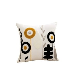 Homestore - Cojín Bordado 45X45 Cm Flor Redonda Bicolor